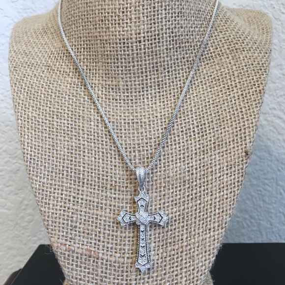 Jewelry - ⬇️ Diamond & SS Cross Enhancer w/Chain